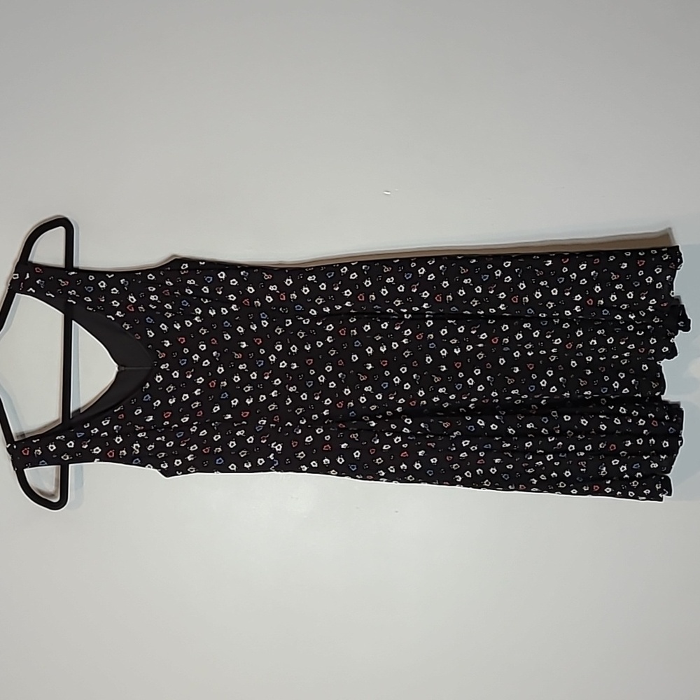Retro Midi Dress Cottage Girl Floral Black Size Small Fairy Grunge Dainty Y2K